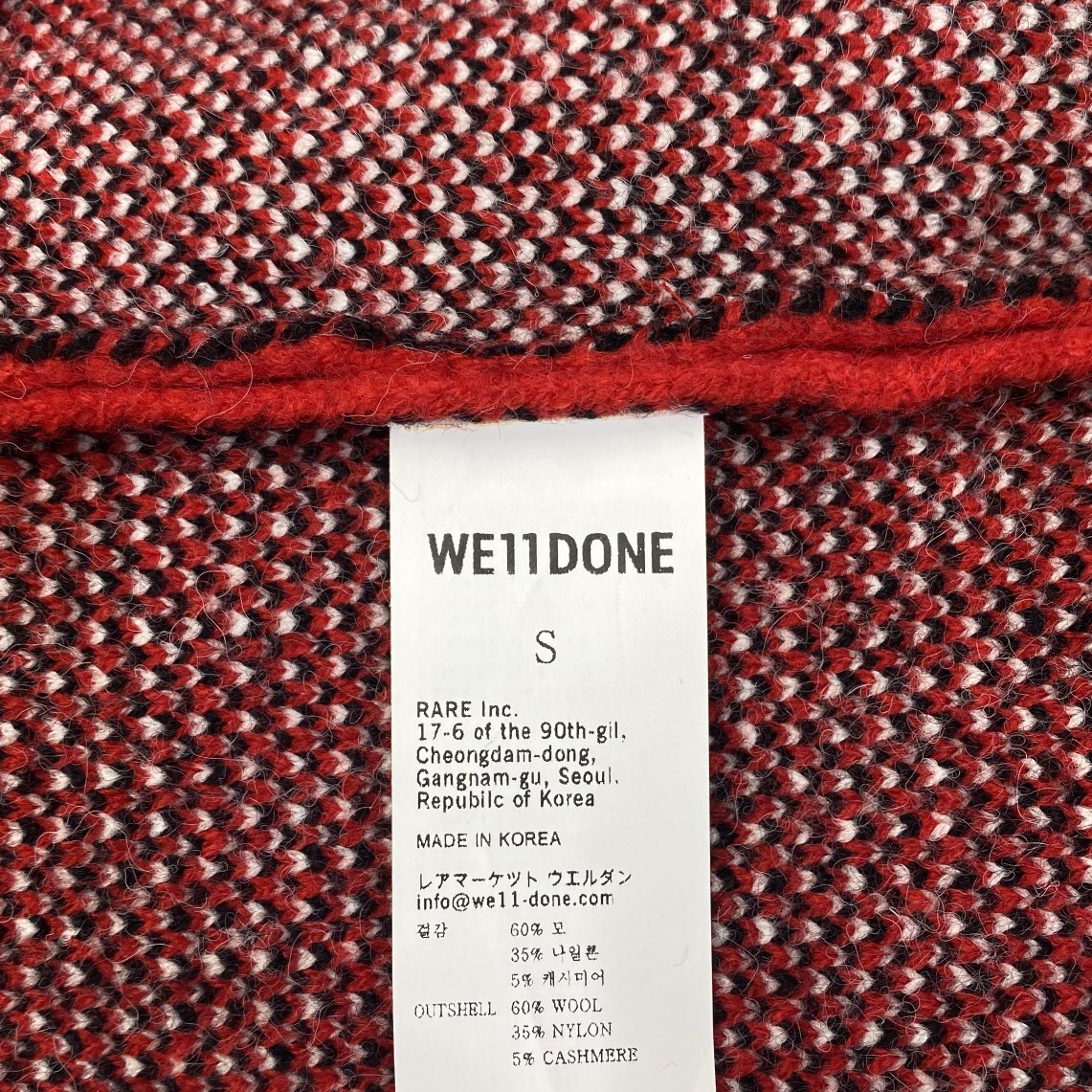 WE11DONE ウェルダン服偽物 暖かい セーター ニット トップス 品質保証 フード付き レッド_8