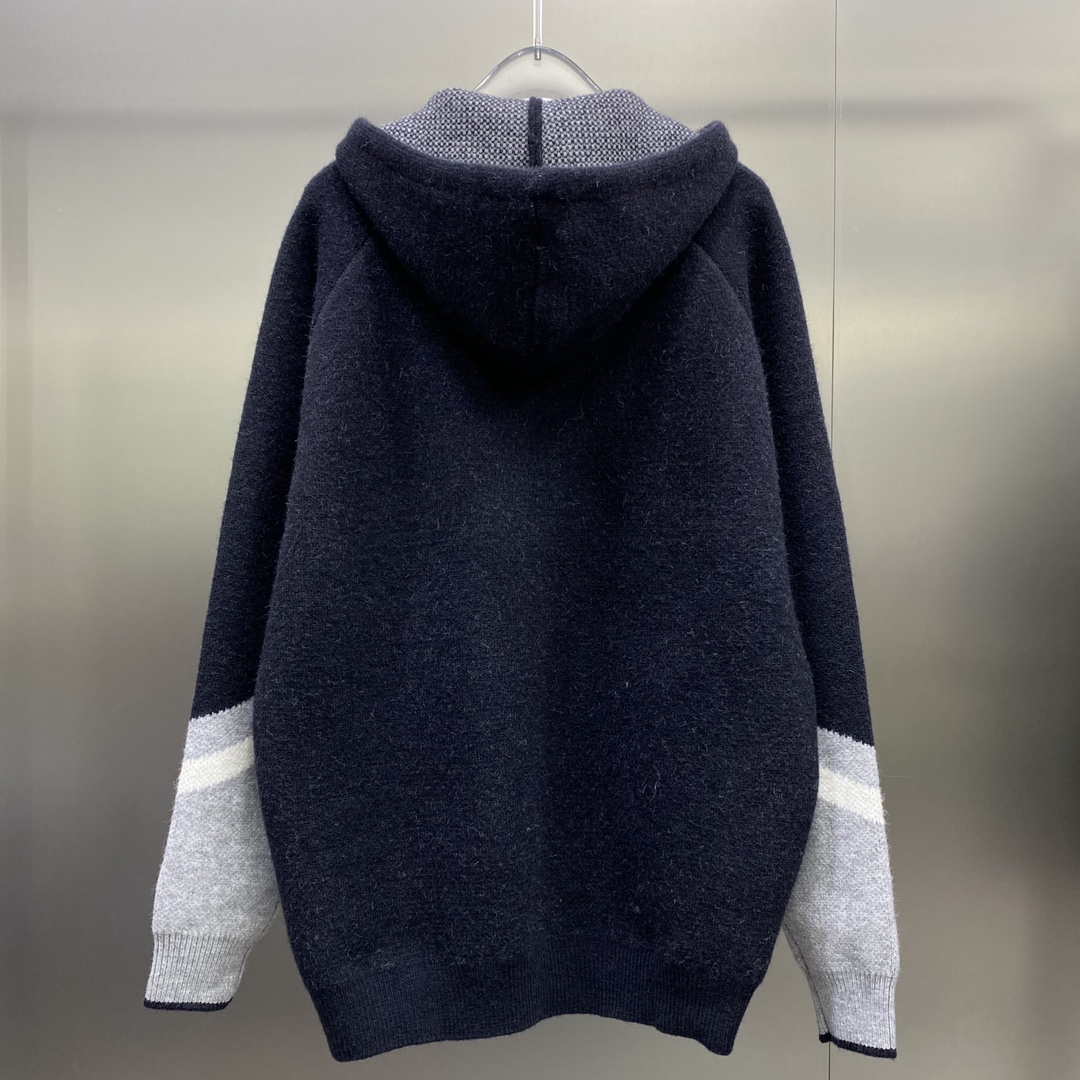 WE11DONE ダウンジャケット スウェーデンスーパーコピー 暖かい セーター ニット トップス 品質保証 フード付き ブラック_2