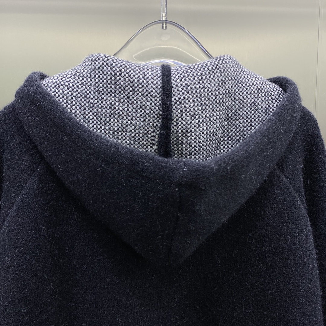 WE11DONE ダウンジャケット スウェーデンスーパーコピー 暖かい セーター ニット トップス 品質保証 フード付き ブラック_6