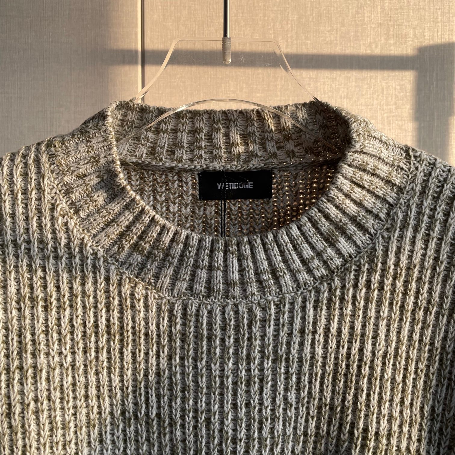 WE11DONE トップス ウェルダン服激安通販 暖かい セーター ニット シンプル 触り心地のいい グレイ_3