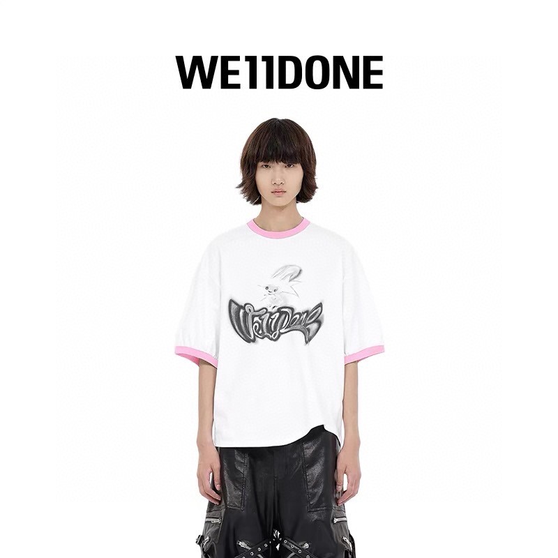 WE11DONE ウェルダンとはスーパーコピー お買い得豊富な 純綿Tシャツ 半袖 男女兼用 モンスター ホワイト_13