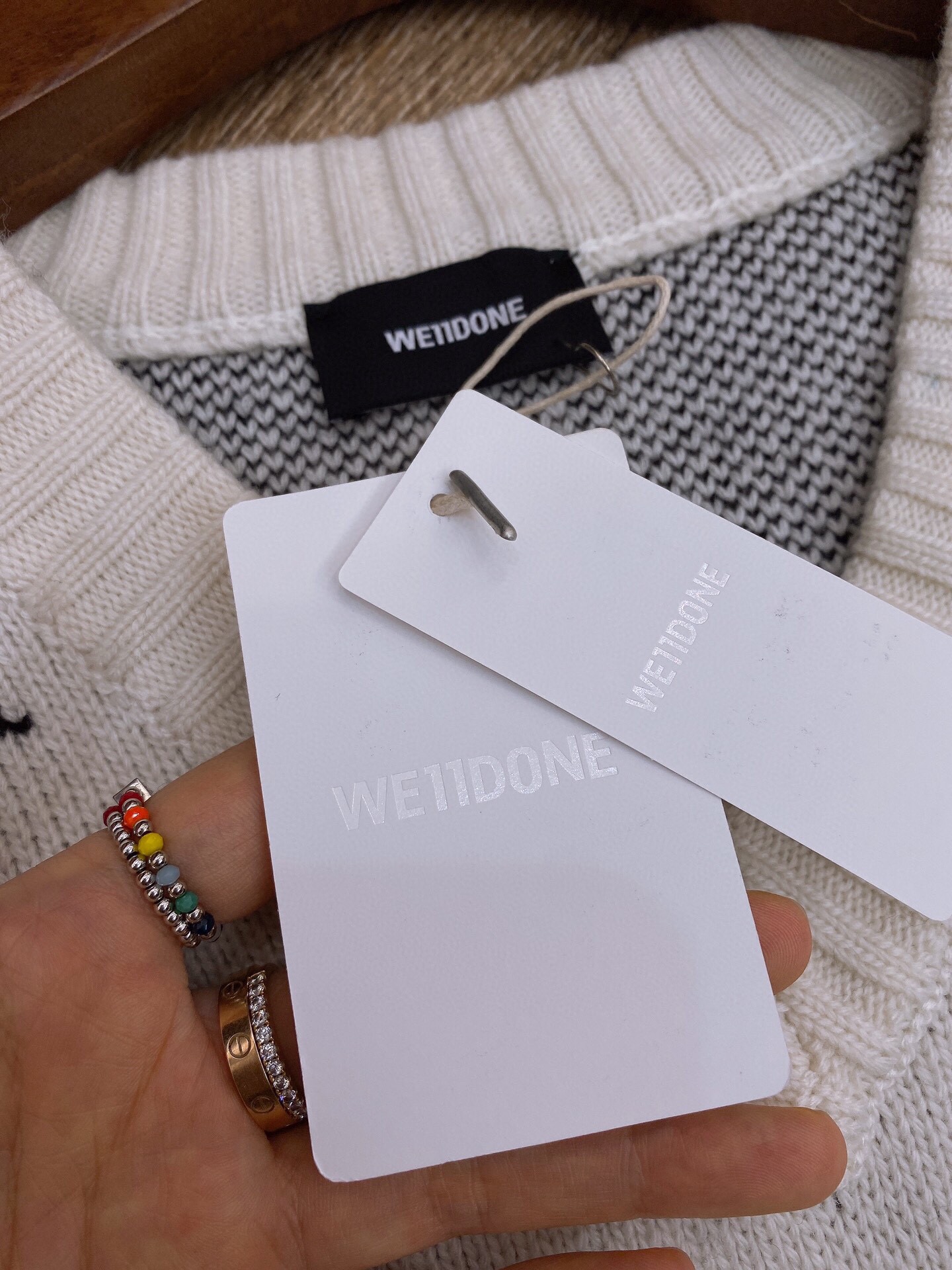 WE11DONE セーターウールコピー 厚い 暖かいトップス ニット 無袖 ジレー 2色可選 ホワイト_6