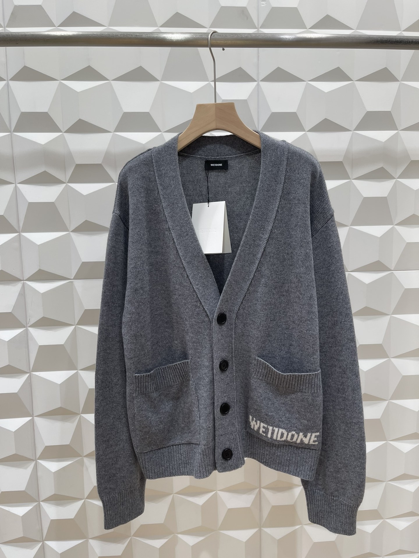 WE11DONE セーター ウォッシャブルｎ級品 人気セールHOT 暖かいトップス ニット ジャケット グレイ_1