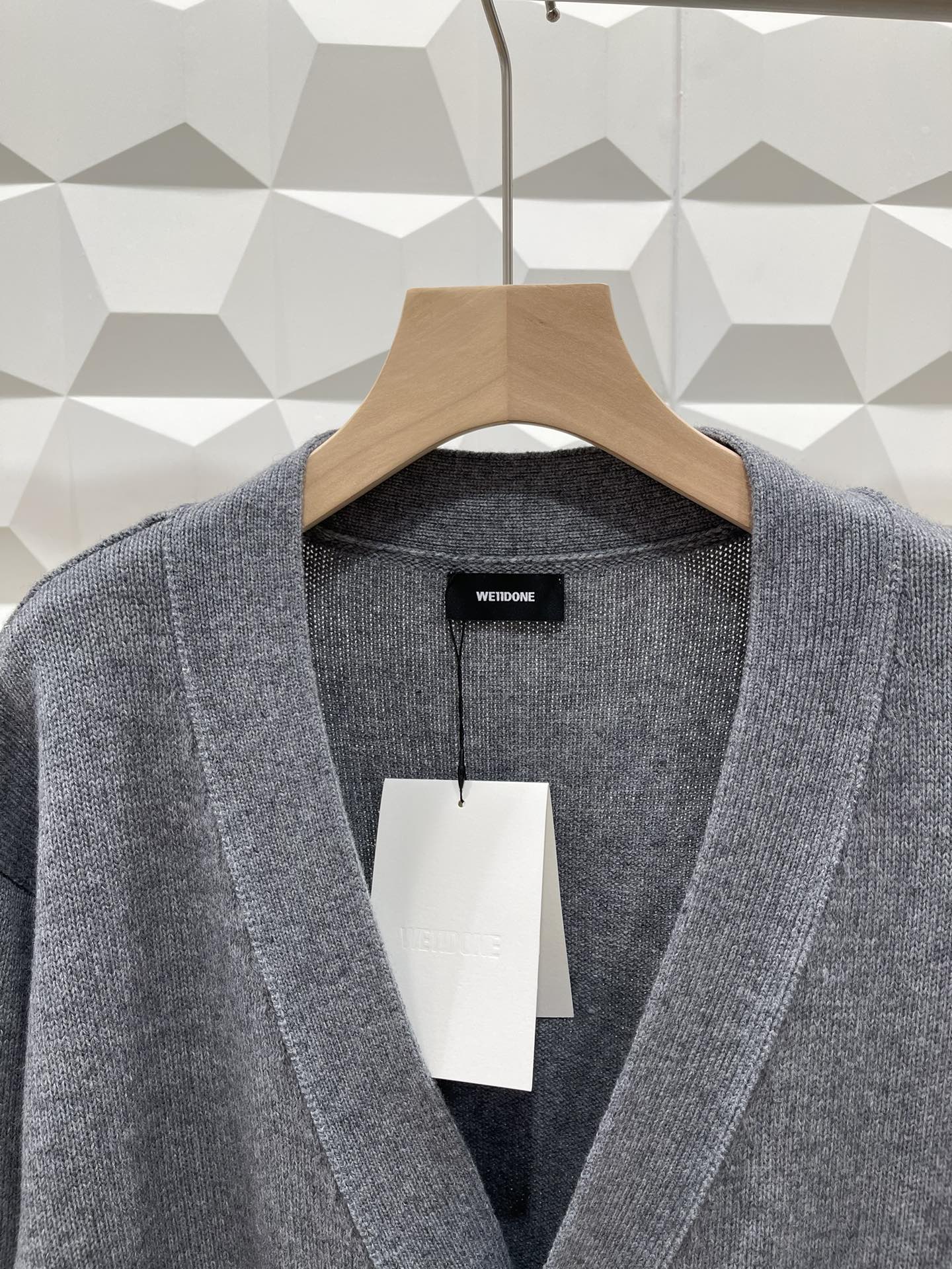 WE11DONE セーター ウォッシャブルｎ級品 人気セールHOT 暖かいトップス ニット ジャケット グレイ_3