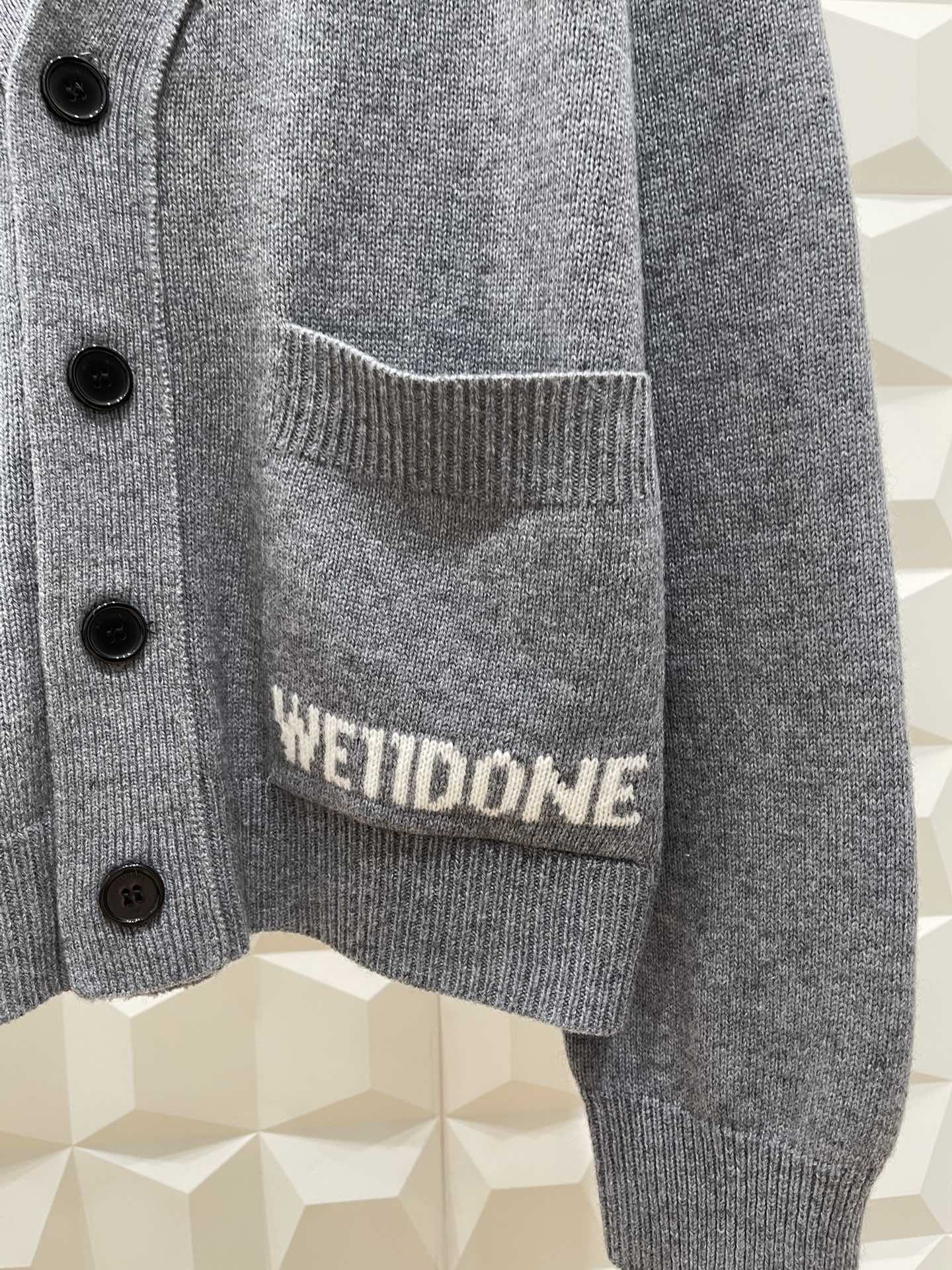 WE11DONE セーター ウォッシャブルｎ級品 人気セールHOT 暖かいトップス ニット ジャケット グレイ_4