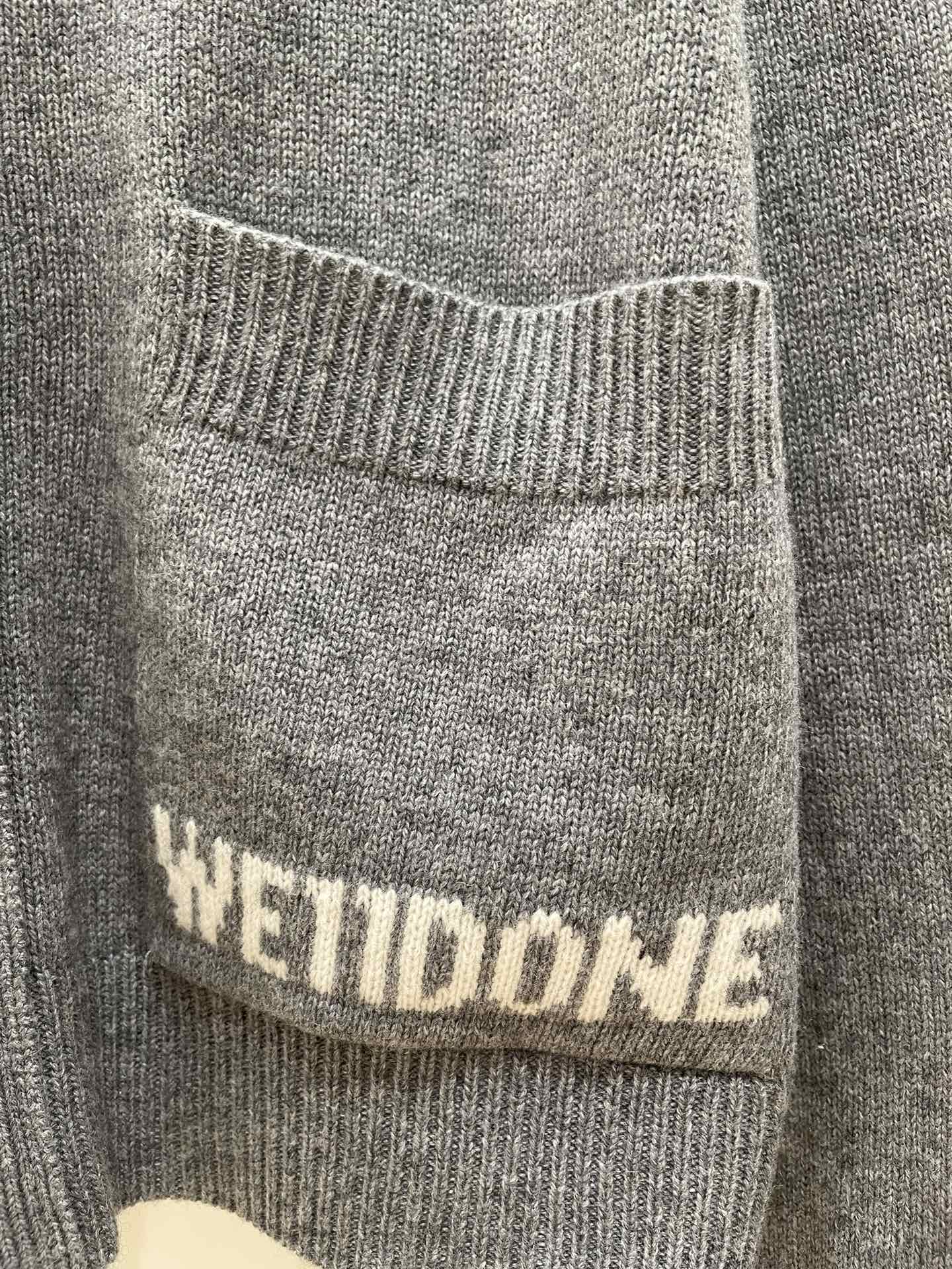 WE11DONE セーター ウォッシャブルｎ級品 人気セールHOT 暖かいトップス ニット ジャケット グレイ_5