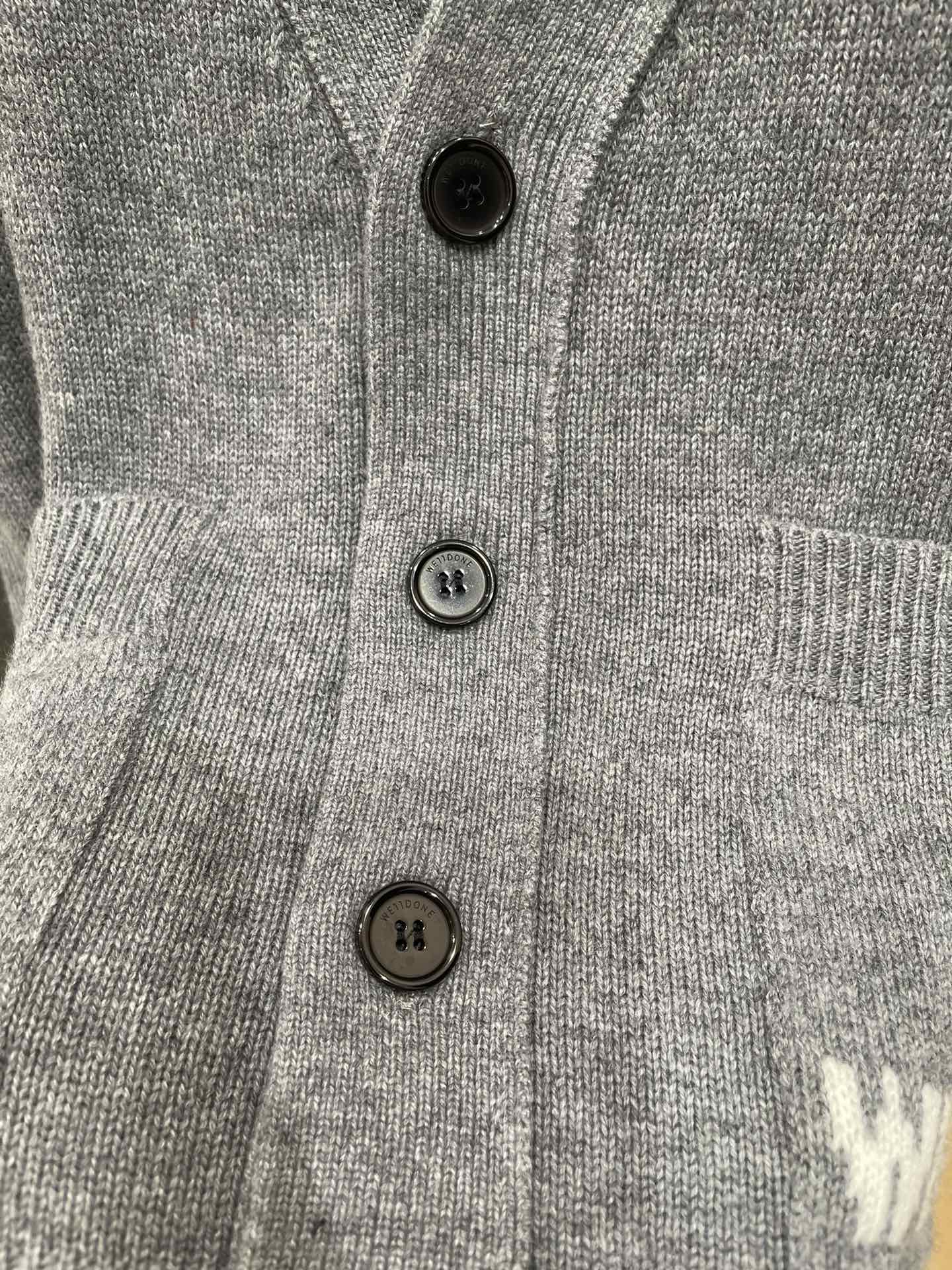 WE11DONE セーター ウォッシャブルｎ級品 人気セールHOT 暖かいトップス ニット ジャケット グレイ_6