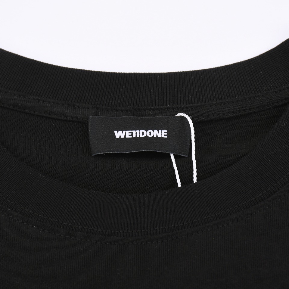 WE11DONE 最安値人気 ウェルダン 韓国激安通販 Tシャツ 純綿トップス 短袖 シンプル ブラック_2