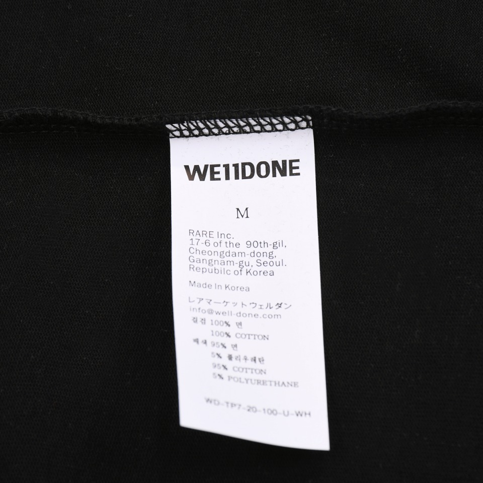 WE11DONE 最安値人気 ウェルダン 韓国激安通販 Tシャツ 純綿トップス 短袖 シンプル ブラック_9