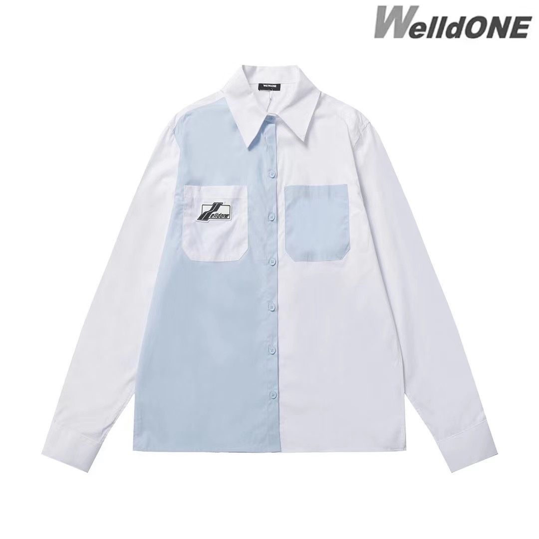 WE11DONE ウェルダン アパレルコピー 高級品 ビジネスシャツ トップス 男女兼用 2色可選 ブルー_1