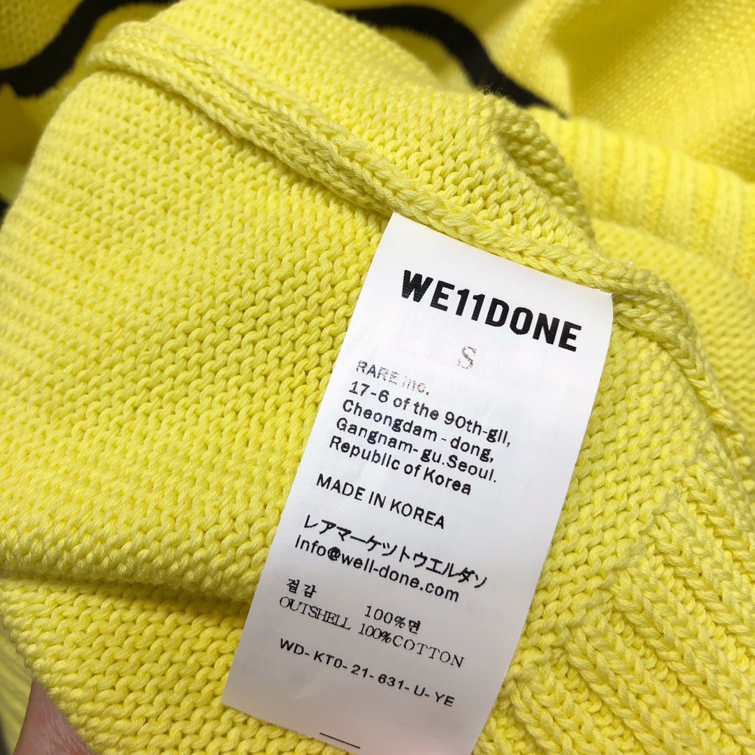 WE11DONE ウェルダン英語偽物 半袖セーター 品質保証 トップス 丸首 トップス イエロー_6