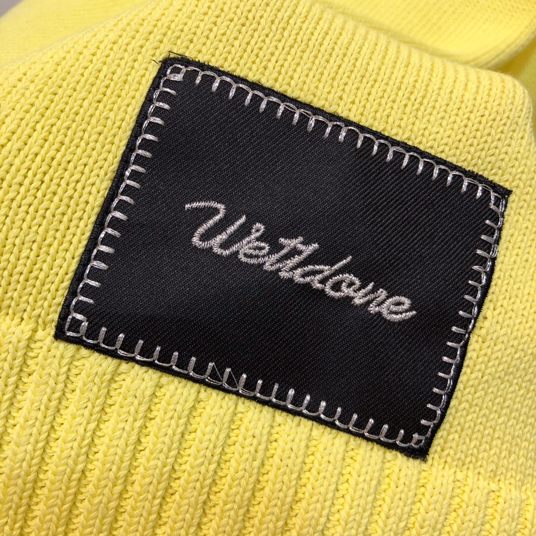 WE11DONE ウェルダン英語偽物 半袖セーター 品質保証 トップス 丸首 トップス イエロー_8