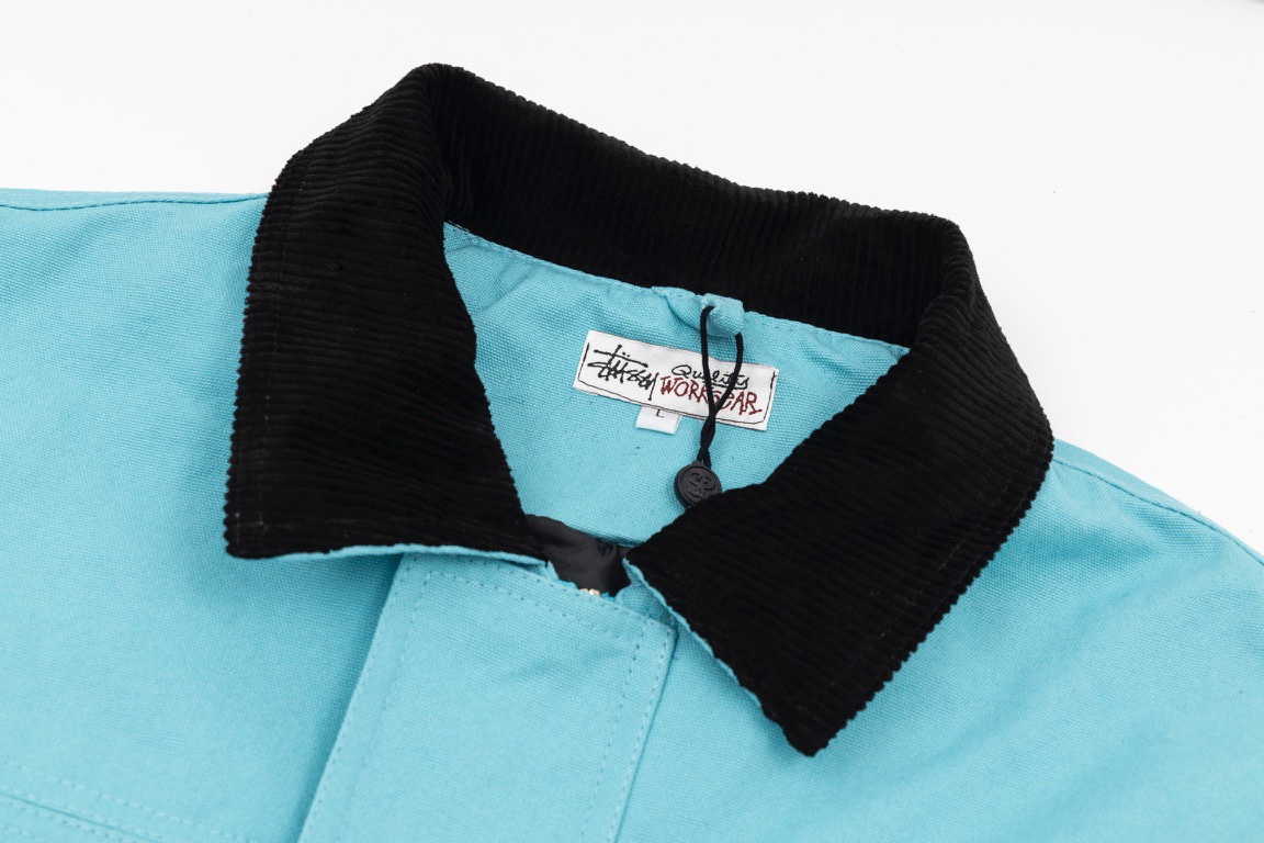 stussy 爆買い大得価 ステューシーセットアップ偽物 シンプル ジャケット 人気品 アウター ファッション ブルー_8