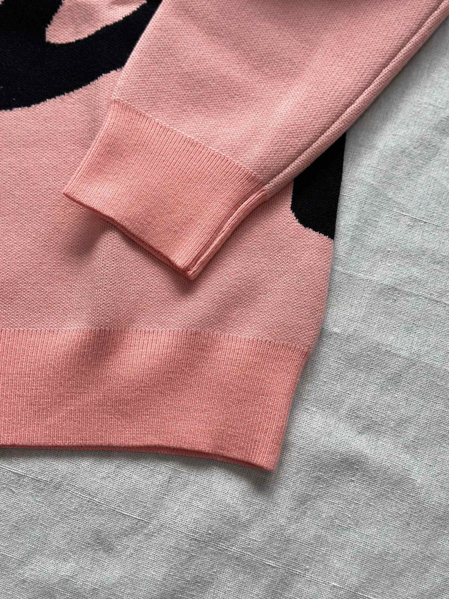 ステューシーセーターサイズ感偽物 ニットトップス 暖かい 日常服 大人気 大きいロゴ ゆったり ピンク_5