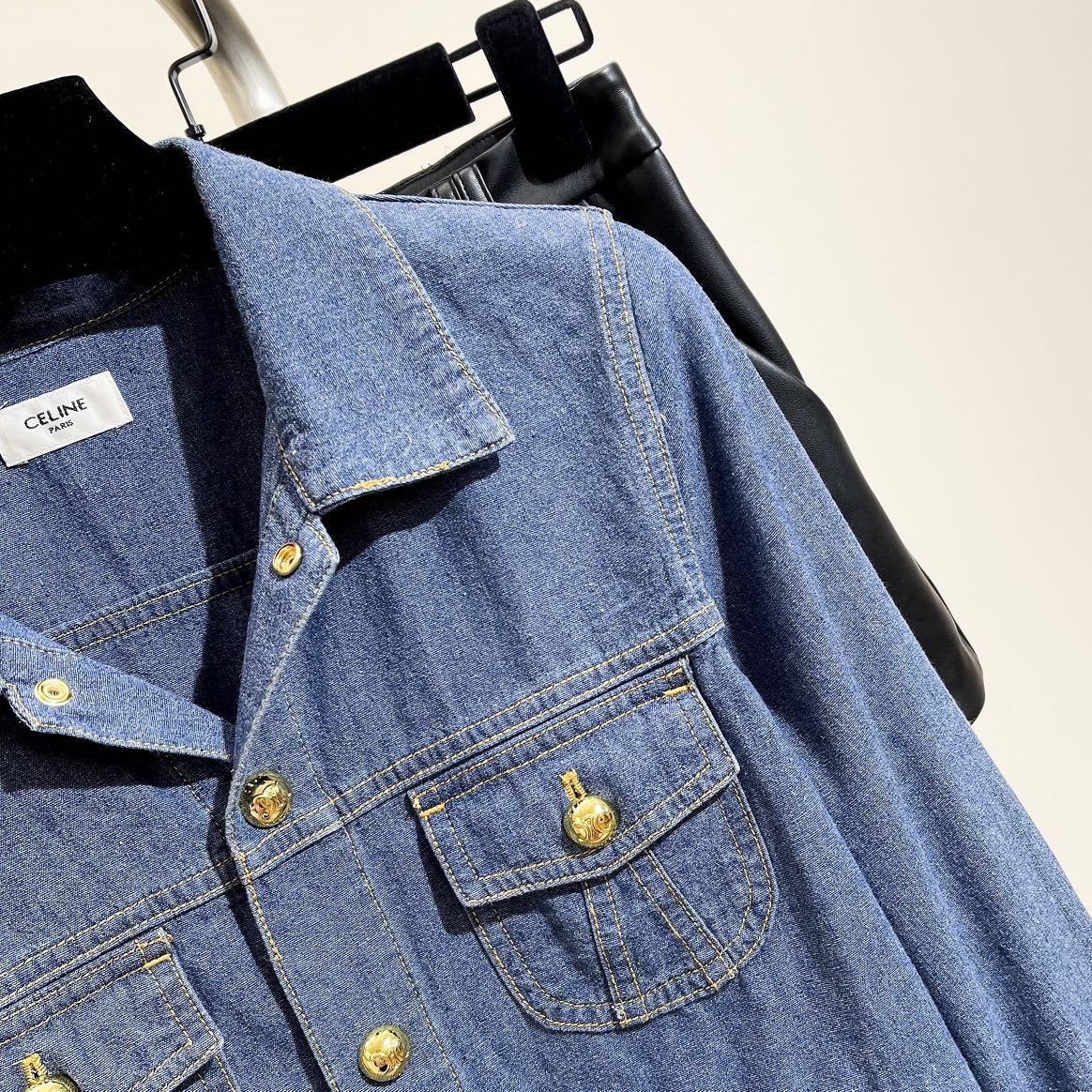 メンズ セリーヌジャケット激安通販 品質保証 トップス アウター ファッション 柔らかい シンプル デニム ブルー_3