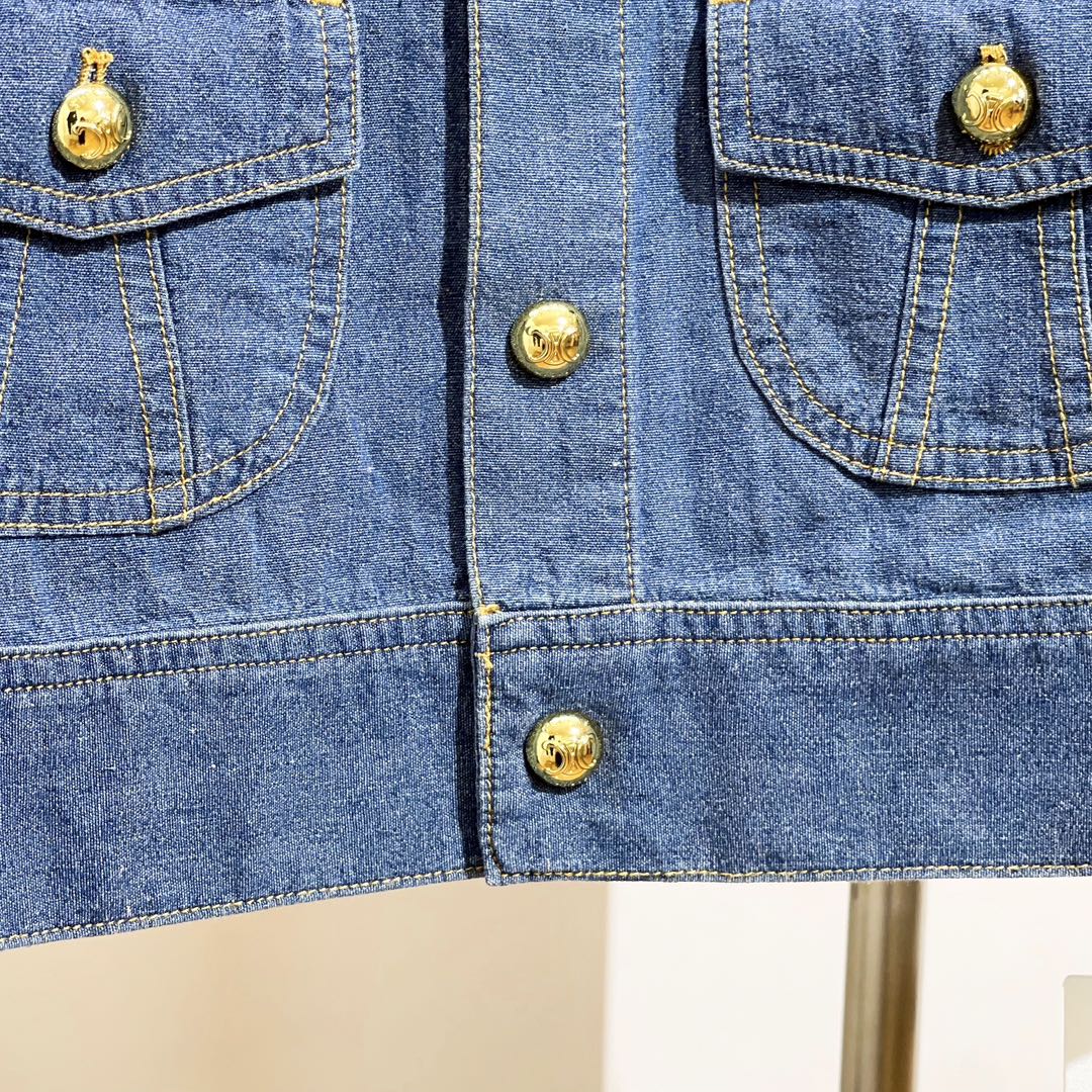 メンズ セリーヌジャケット激安通販 品質保証 トップス アウター ファッション 柔らかい シンプル デニム ブルー_7