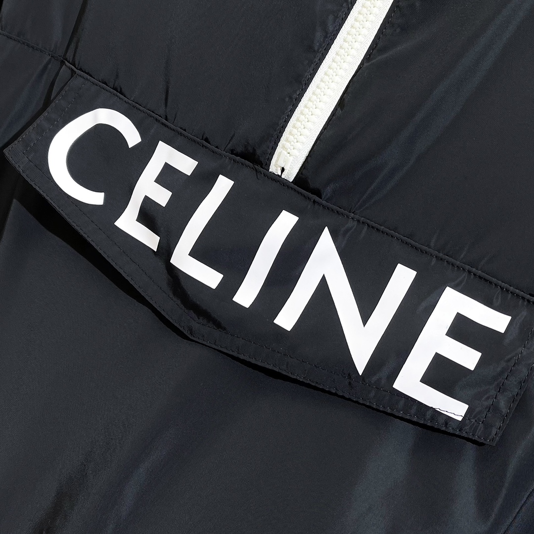 セリーヌジャケットコーデスーパーコピー トップス アウター ファッション 柔らかい 品質保証 シンプル 暖かい 厚い ブラック_7