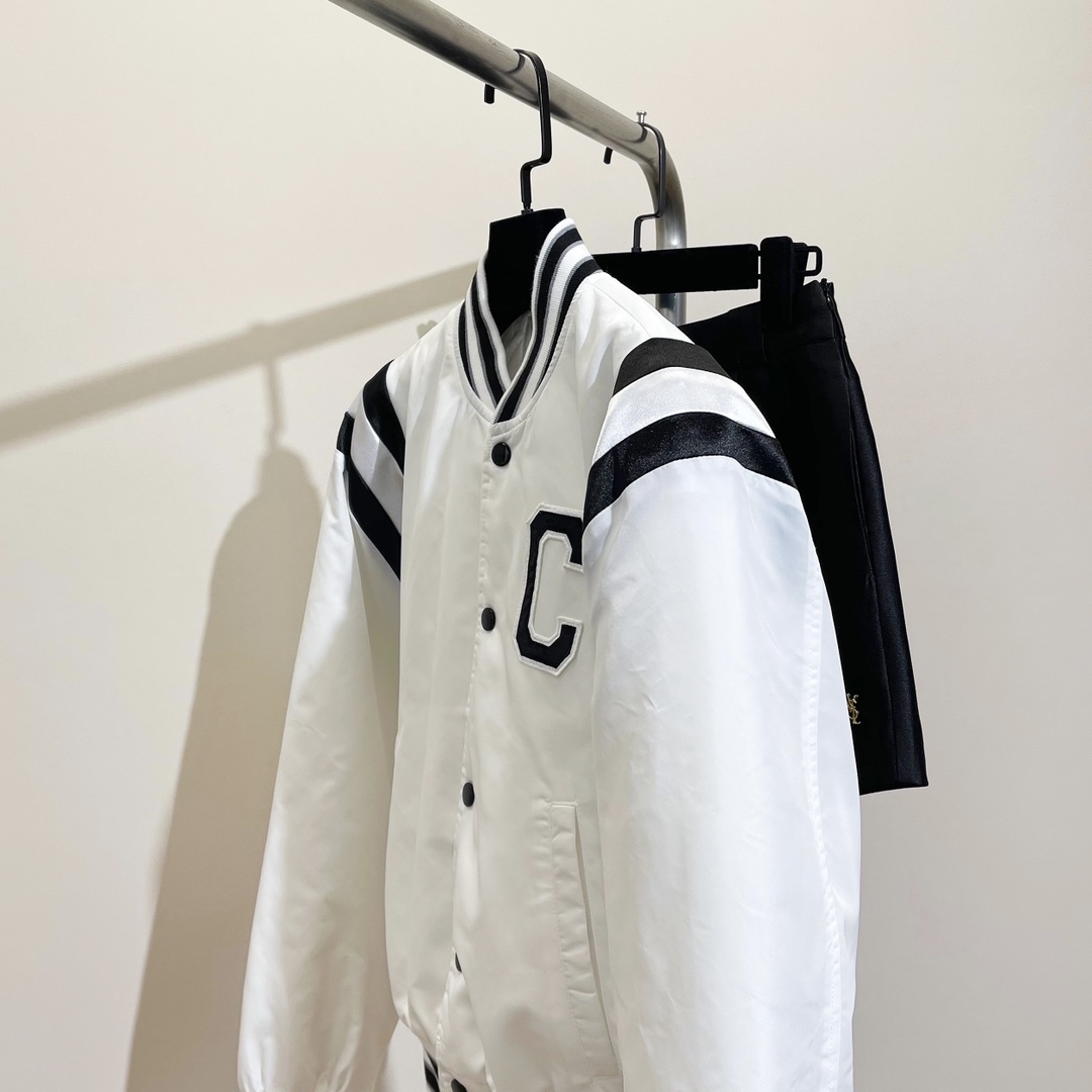セリーヌのジャケットコピー トップス アウター ファッション シンプル 暖かい 野球服 ランニング 刺繍 ホワイト_3