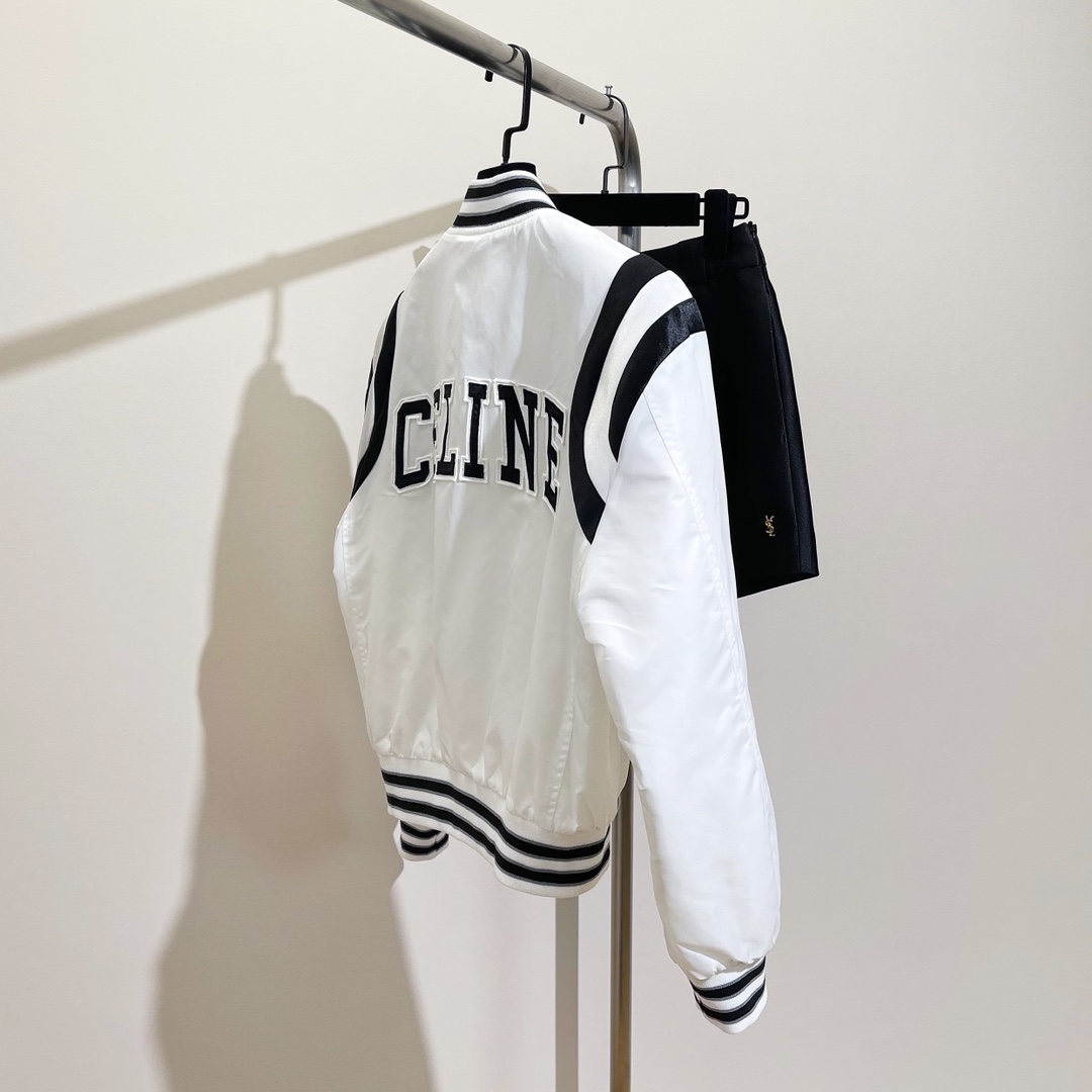 セリーヌのジャケットコピー トップス アウター ファッション シンプル 暖かい 野球服 ランニング 刺繍 ホワイト_8