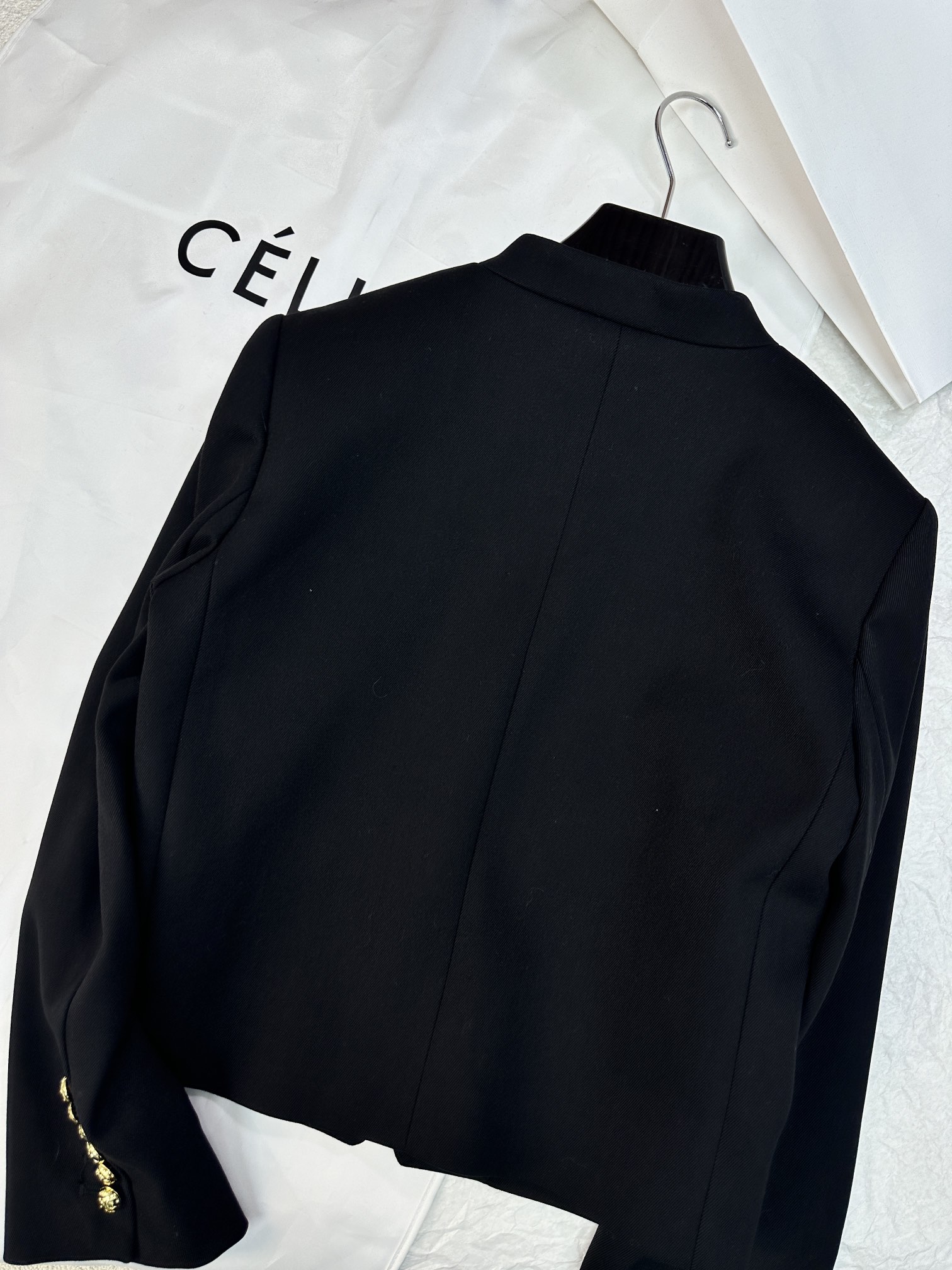 激安大特価最新作の セリーヌツイードジャケットコピー 暖かい トップス アウター ファッション 高級品 ブラック_2