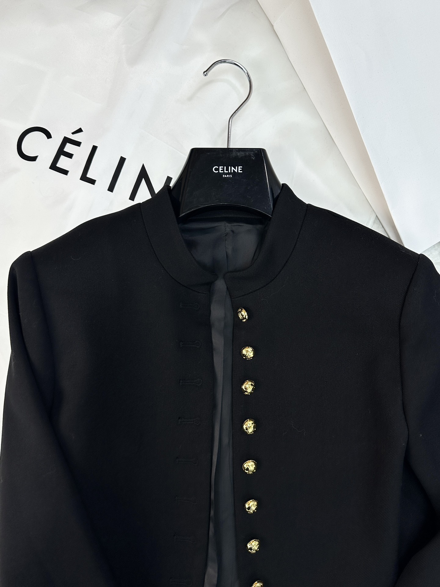 激安大特価最新作の セリーヌツイードジャケットコピー 暖かい トップス アウター ファッション 高級品 ブラック_3