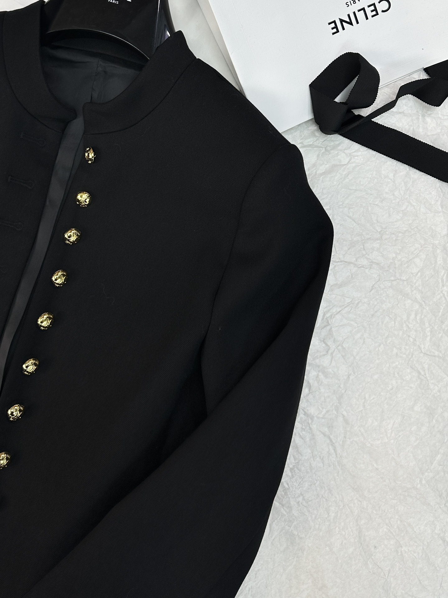 激安大特価最新作の セリーヌツイードジャケットコピー 暖かい トップス アウター ファッション 高級品 ブラック_4