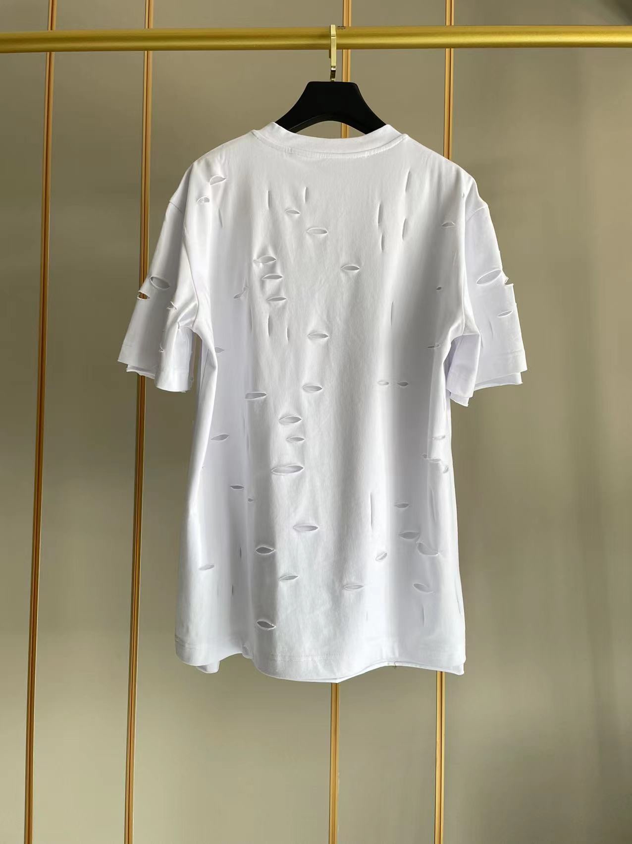 ジバンシィトップスコピ激安通販 純綿 Tシャツ 半袖 シンプル ダメージ加工のデザイン 5色可選 ホワイト_2