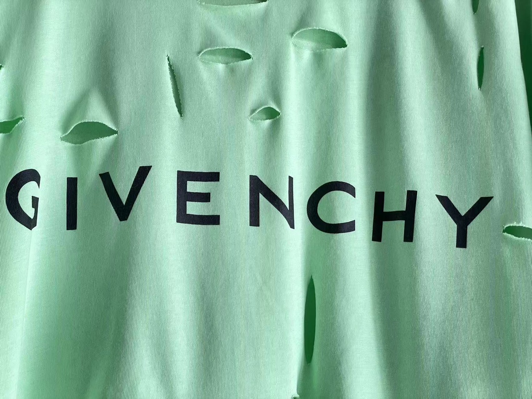 ジバンシィ トップス偽物 純綿 Tシャツ 半袖 シンプル ダメージ加工のデザイン 5色可選 グリーン_8