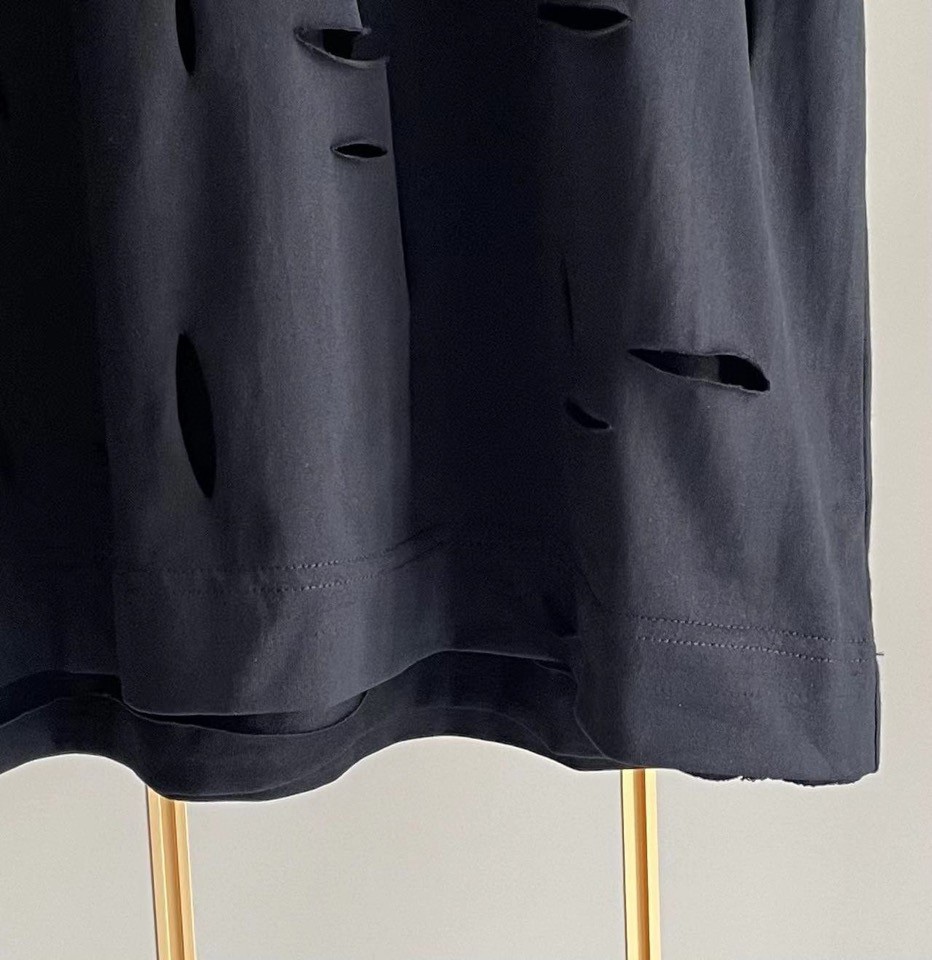ジバンシィとはコピー 純綿 Tシャツ 半袖 トップス シンプル ダメージ加工のデザイン 5色可選 ブラック_6
