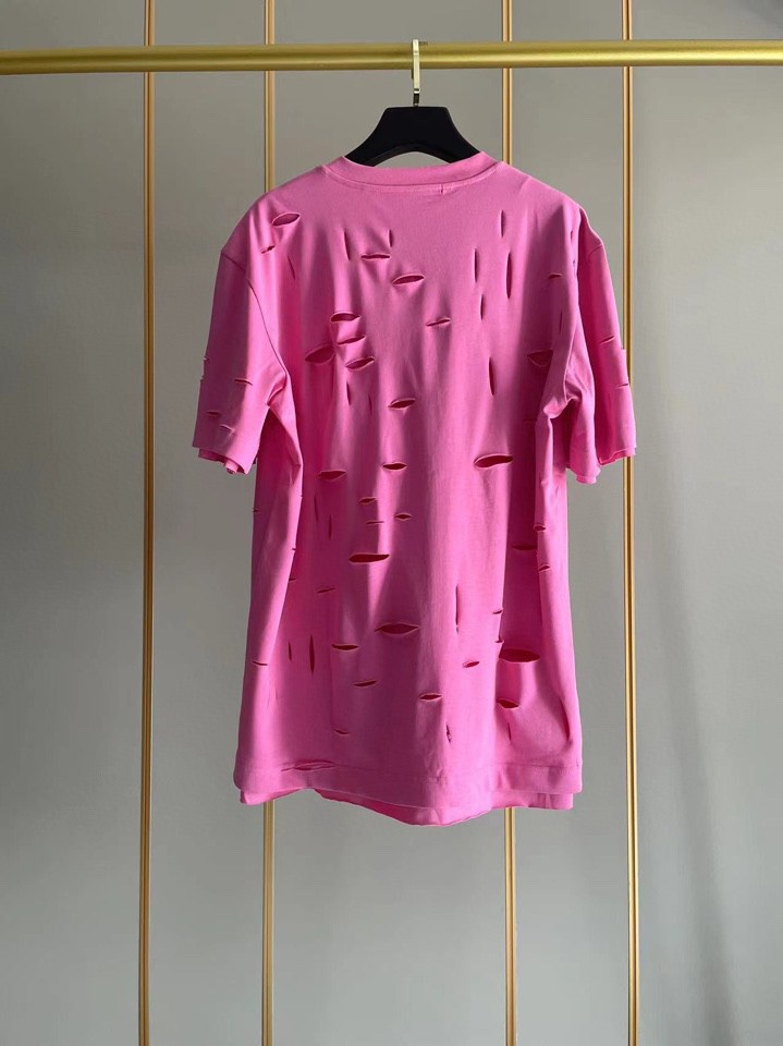ジバンシィ トートｎ級品 純綿 Tシャツ 半袖 トップス シンプル ダメージ加工のデザイン 5色可選 ローズレッド_2