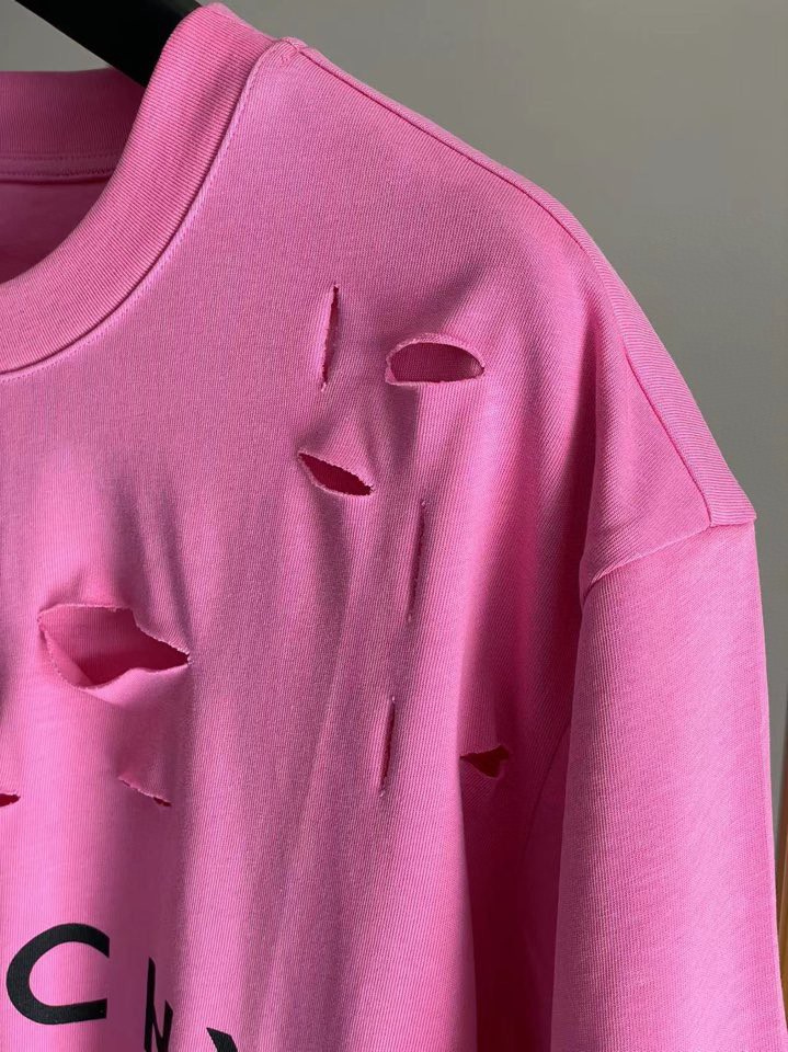 ジバンシィ トートｎ級品 純綿 Tシャツ 半袖 トップス シンプル ダメージ加工のデザイン 5色可選 ローズレッド_7