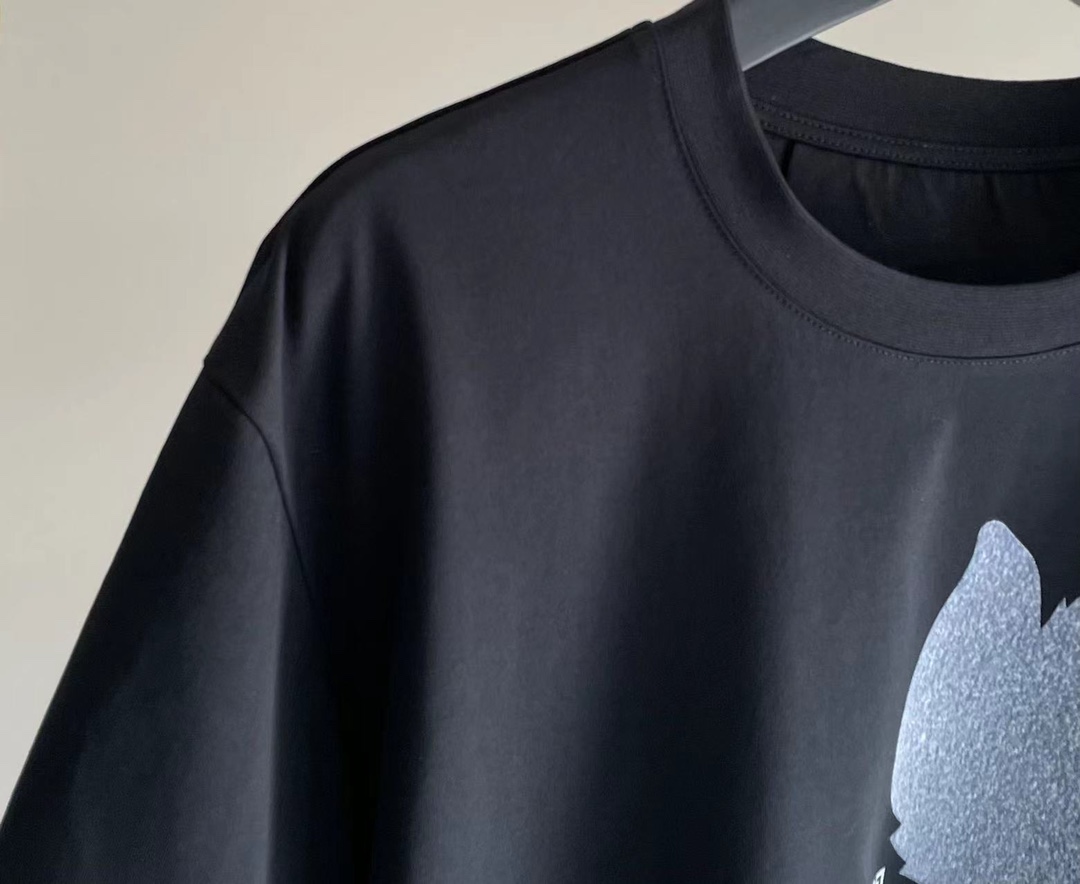 人気新作 ジバンシィ ロンtｎ級品 純綿 Tシャツ 半袖 トップス シンプル 青いプリント NEWデザイン ブラック_3