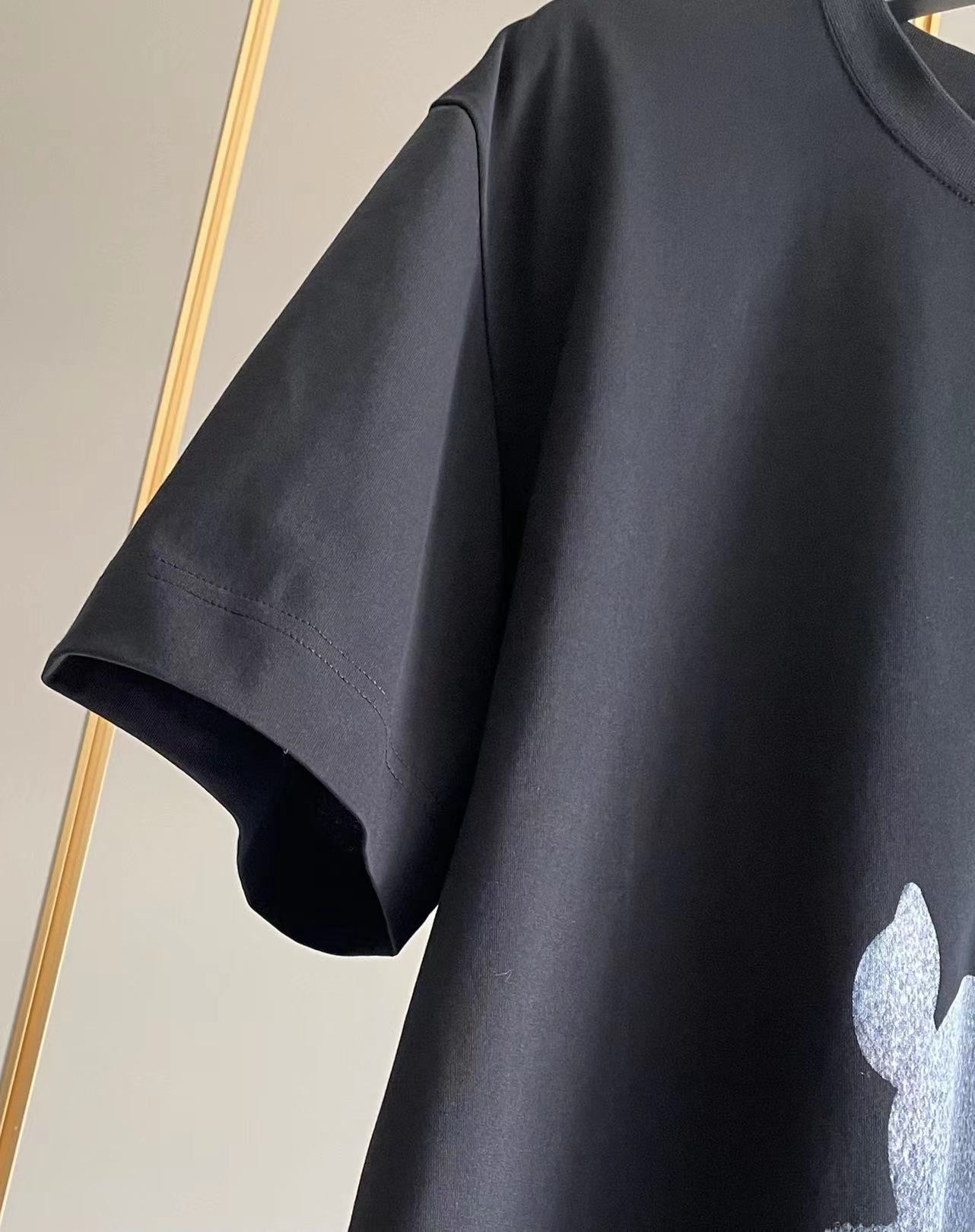 人気新作 ジバンシィ ロンtｎ級品 純綿 Tシャツ 半袖 トップス シンプル 青いプリント NEWデザイン ブラック_8