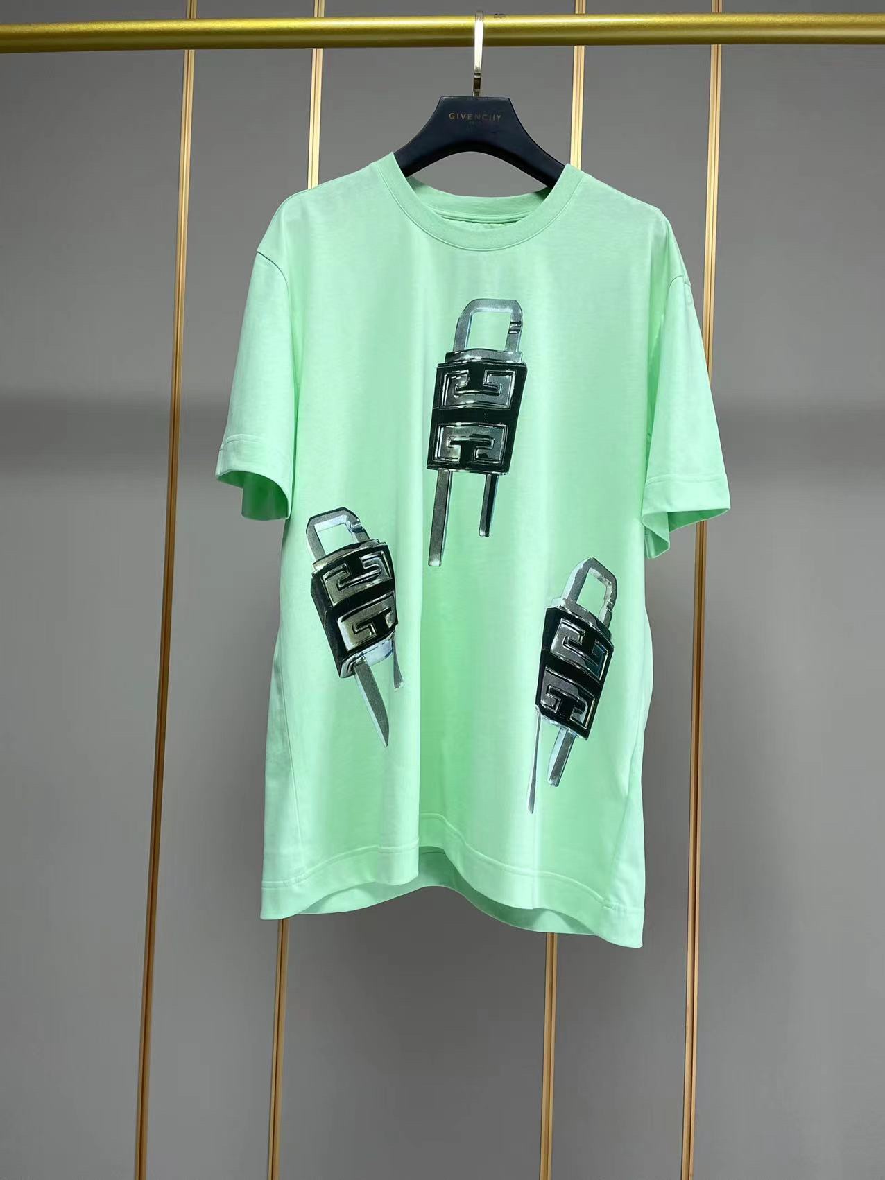 ジバンシィtシャツ激安通販 純綿 短袖 トップス ファッション ロックプリント 柔らかい 大販売 2色可選 グリーン_1