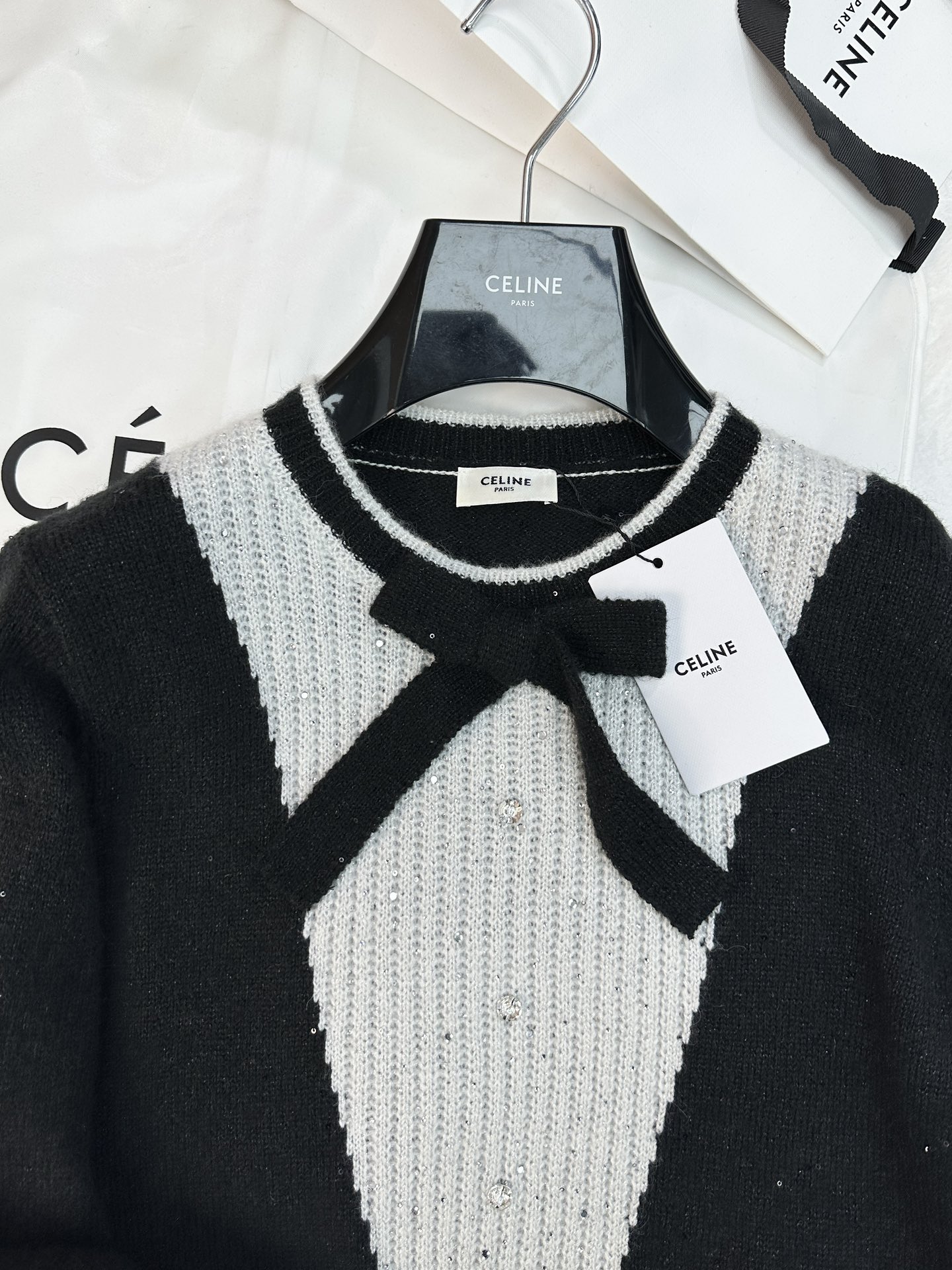 最安値人気 セリーヌ フィービー ニットｎ級品 トップス セーター 暖かい ファッション 柔らかい 高級品 ブラック_2