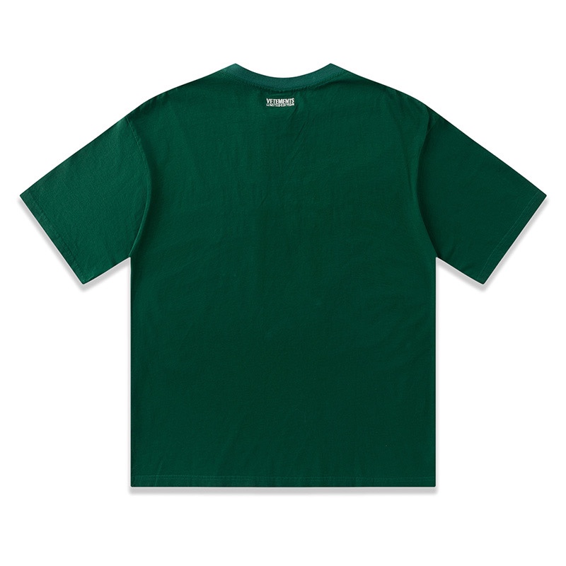 素敵な ヴェトモン tシャツ コーデ激安通販 純綿 トップス 短袖 シンプル 刺繍 ファッション グリーン_2
