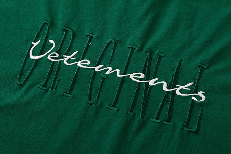 素敵な ヴェトモン tシャツ コーデ激安通販 純綿 トップス 短袖 シンプル 刺繍 ファッション グリーン_3