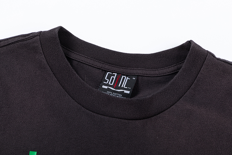 激安大特価最新作の セントマイケル スウェットコピー プリント 品質保証 純綿tシャツ トップス 短袖 ブラック_4