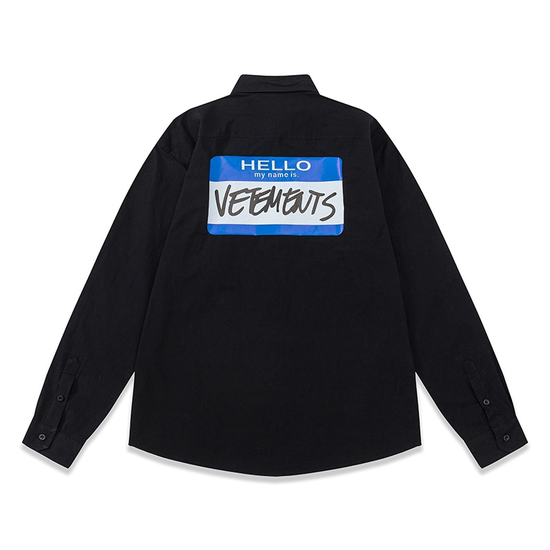 ヴェトモン tシャツ 公式ｎ級品 純綿 トップス 長袖 プリント ファッション 人気 ハイネック 青いロゴプリント ブラック_2