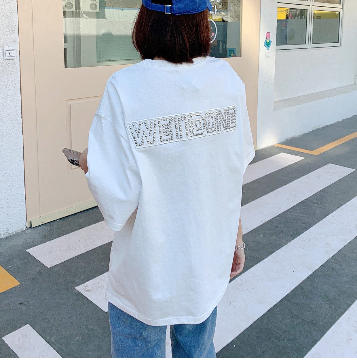 WE11DONE ウェルダン tシャツ偽物 トップス 純綿tシャツ リベットロゴ ファッション 品質保証 ホワイト_4