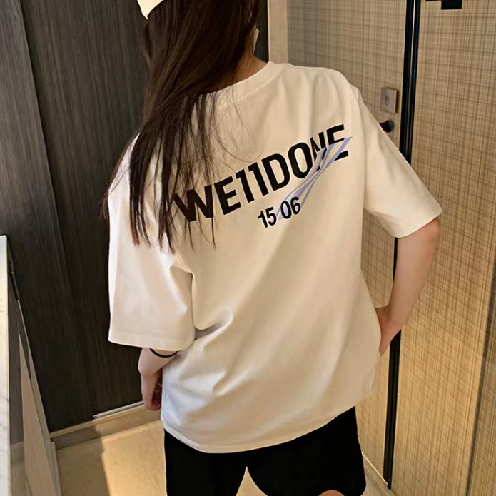 WE11DONE 超激得新品 トップウェル激安通販 純綿 tシャツ トップス 短袖  プリント 柔らかい ゆったり 2色可選_5