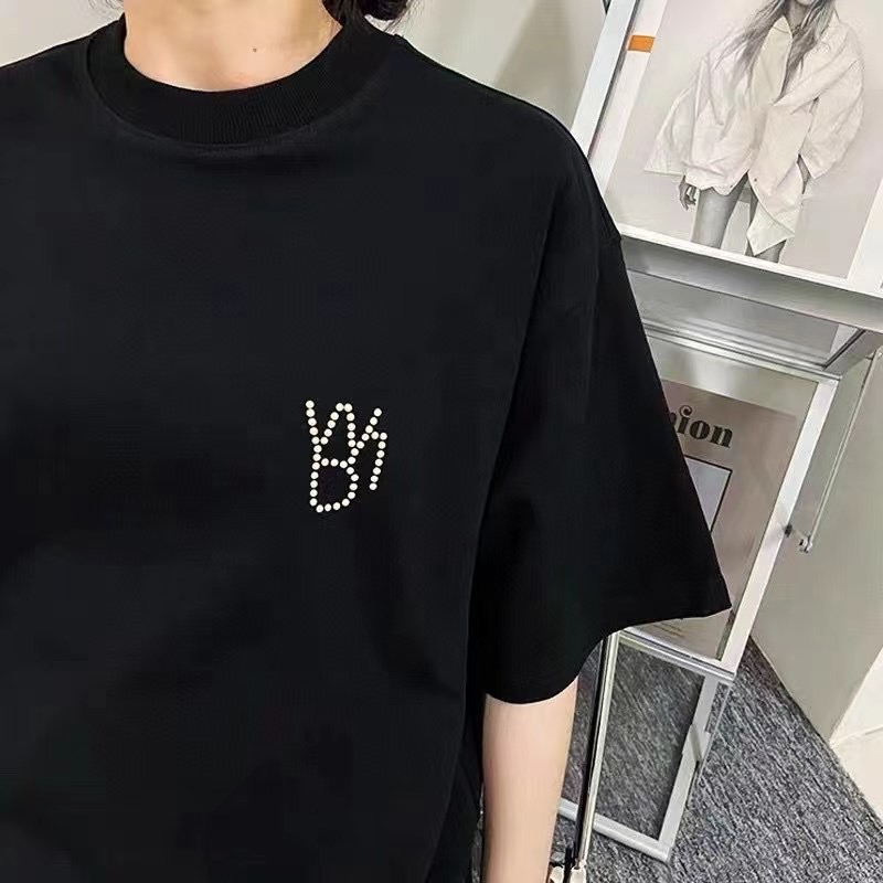 WE11DONE ウェルダン 韓国激安通販 純綿Tシャツ トップス 半袖 リベットロゴ 人気新作 ブラック_5