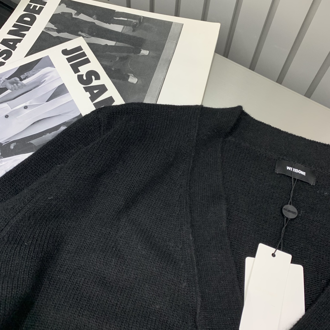 WE11DONE ウェルノード ニット偽物 セーター トップス 暖かい 人気販売 シンプル アウター 柔らかい ブラック_4
