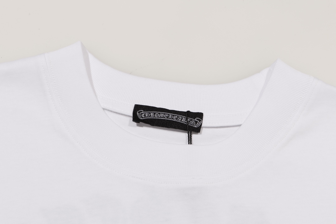 メンズ クロムハーツtシャツ 公式ｎ級品 トップス 純綿 十字架刺繍ロゴ 柔らかい ファッション 通気性いい シンプル ホワイト_4