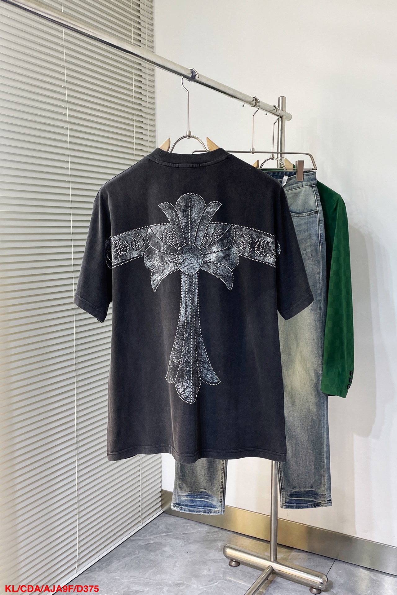 限定セール低価 クロムハーツのtシャツ偽物 Tシャツ トップス 純綿 ゆったり 十字架プリント ファクトリー 2色可選 ブラック_2