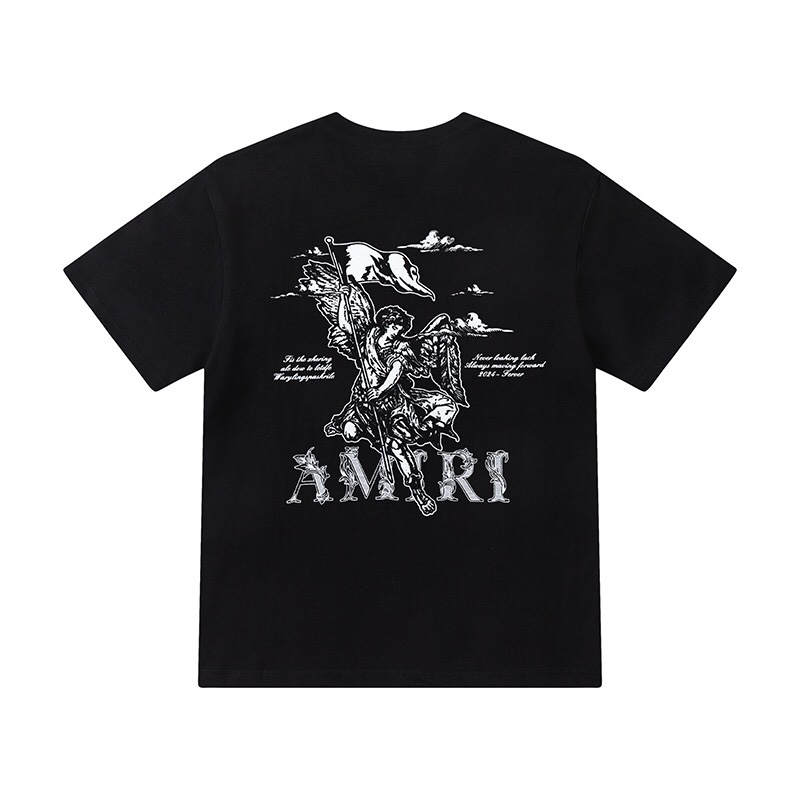 AMIRI 低価直輸入専門店 tシャツ アミ偽物 半袖 ロゴプリント 夏 シンプル 純綿 トップス 2色可選_3