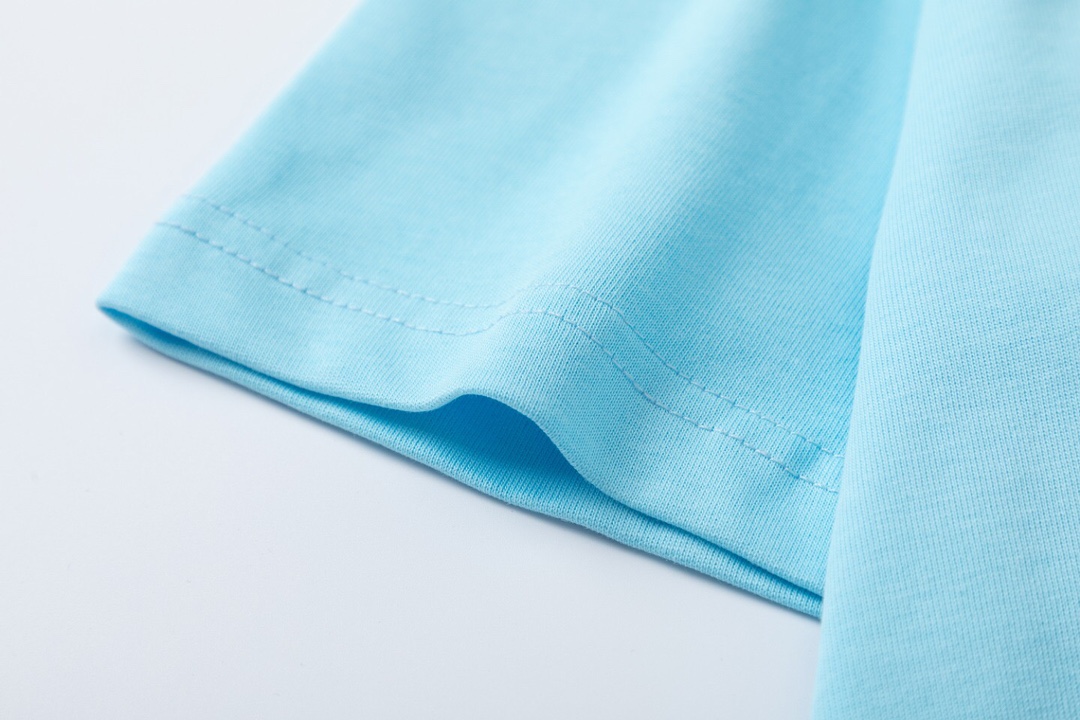 AMIRI 人気定番可愛い tシャツたたみコピー LOGOプリント 半袖 柔らかい 純綿 トップス ブルー_9
