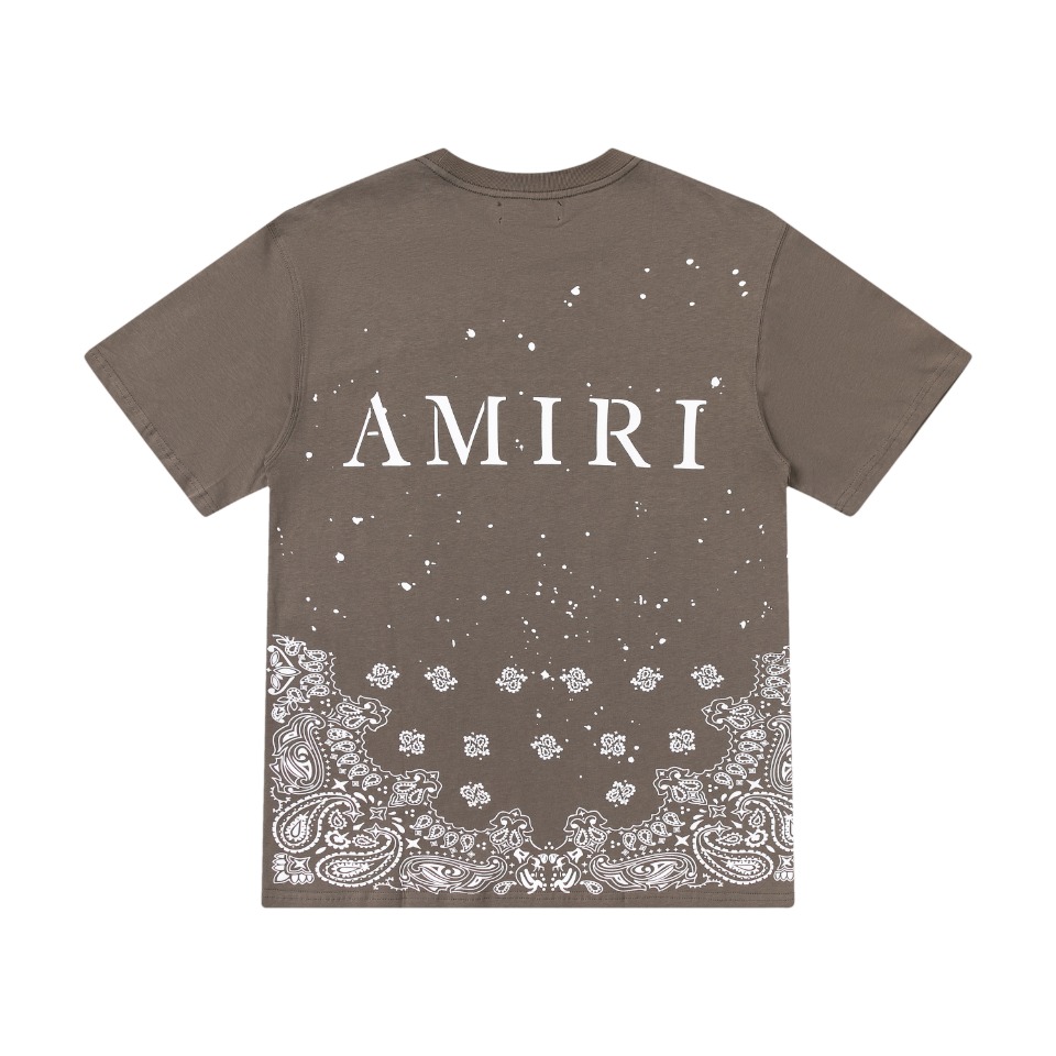 AMIRI 今季セール限定品 ラミーシャツコピー 柔らかい プリント 純綿 シンプル 快適 トップス  短袖 2色可選_3