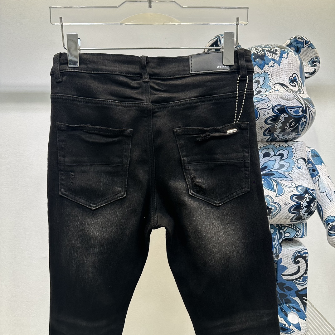 AMIRI アメリカミズアブとは激安通販 デニム 柔らかい ジンーズ パンツ ズボン 品質保証 お勧め品 ブラック_5