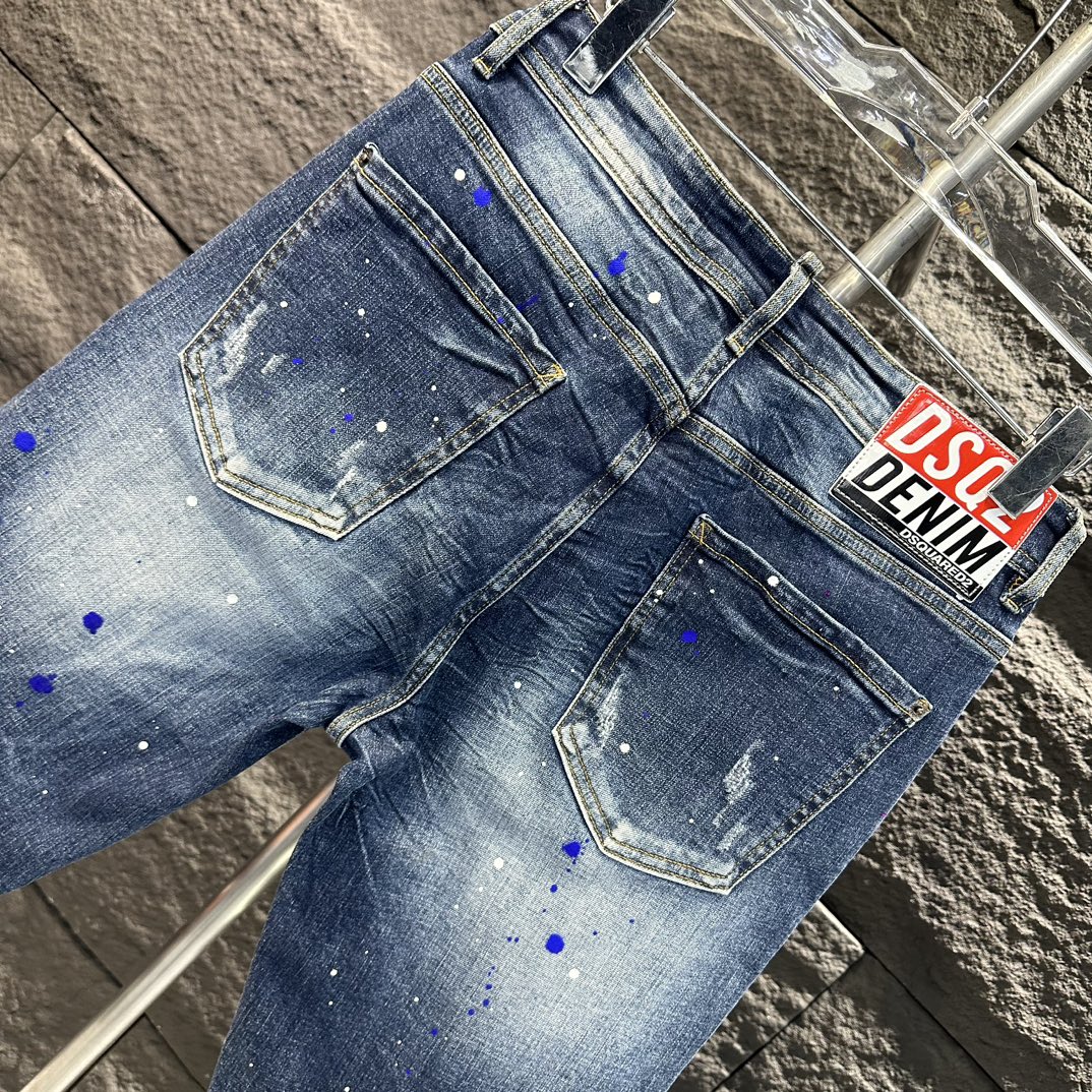 DSQUARED2 ズボン短い偽物 ショットパンツ ロゴ デニム素材 夏新作 カジュアルパンツ ファッション ブルー_6